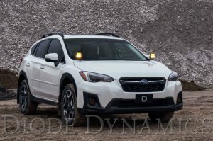 Subaru XV Crosstrek LED Ditch Light Kit - Above hood - Diode Dynamics - Stage Series 2in - Sport Yellow - `18-`23